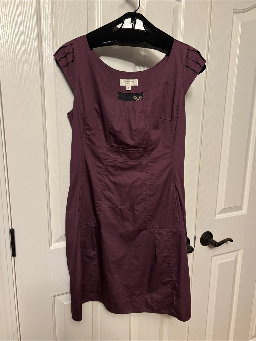 Moulinette Soeurs Purple Cap-Sleeve Sheath Dress